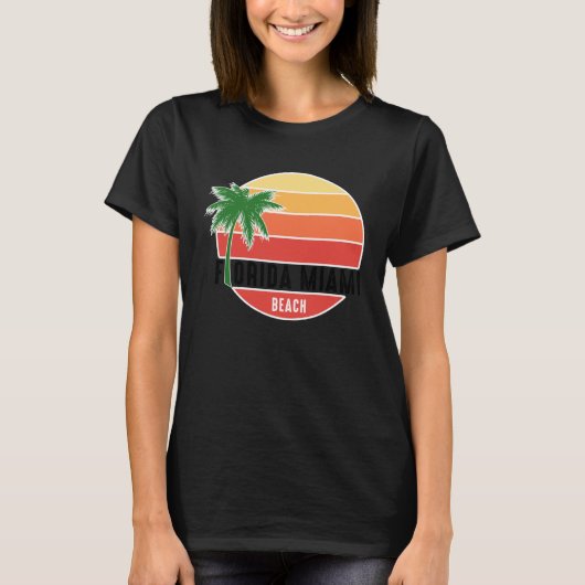 Cute Summer Beach Vacation Tees Florida Miami Bea (Voorkant)