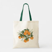 Cute Summer Botanical Citrus Sinaasappels Weddensc Tote Bag (Achterkant)