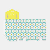 Cute Summer Daisies Pattern on Blue Bedankdoosjes (Uitgevouwen)