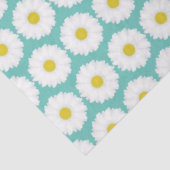 Cute Summer Daisies Pattern on Blue Tissuepapier (Detail)