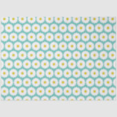Cute Summer Daisies Pattern on Blue Tissuepapier (Voorkant)