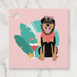 Cute Summer Dog met zonnebril Bedankjes Labels