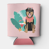 Cute Summer Dog met zonnebril Blikjeskoeler (Voorkant)