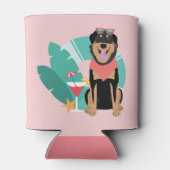 Cute Summer Dog met zonnebril Blikjeskoeler (Achterkant)