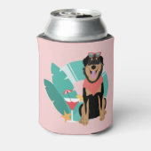 Cute Summer Dog met zonnebril Blikjeskoeler (Blikje Achterkant)