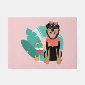 Cute Summer Dog met zonnebril Deurmat (Voorkant)