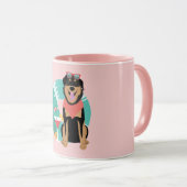 Cute Summer Dog met zonnebril Mok (Voorkant rechts)