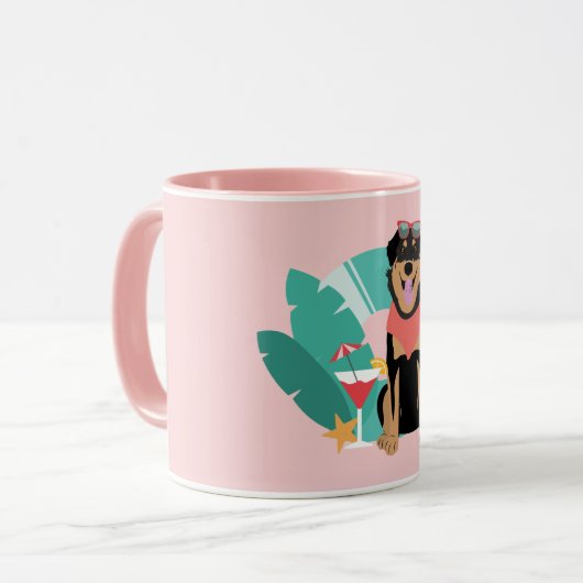 Cute Summer Dog met zonnebril Mok (Voorkant links)