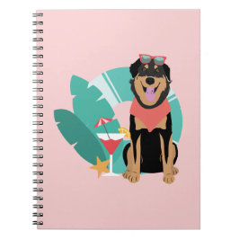 Cute Summer Dog met zonnebril Notitieboek