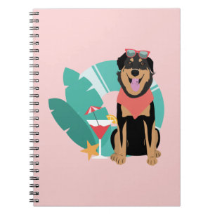 Cute Summer Dog met zonnebril Notitieboek