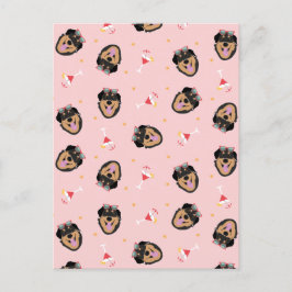 Cute Summer Dog met zonnebril Pattern Briefkaart