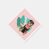 Cute Summer Dog met zonnebril Servet (Hoek)