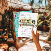 Cute Summer Dogs | Tropical Poolside Party Kaart