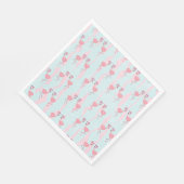 Cute Summer Flamingo patroon in Pink & Green Party Servet (Hoek)