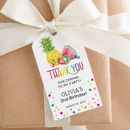 Cute Summer Fruit Birthday Dank je wel Cadeaulabel