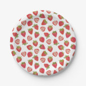 Cute Summer Fruit Strawberry Pattern Papieren Bordje (Voorkant)