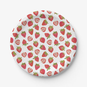 Cute Summer Fruit Strawberry Pattern Papieren Bordje