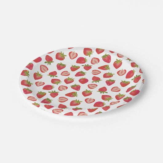 Cute Summer Fruit Strawberry Pattern Papieren Bordje (Gekanteld)