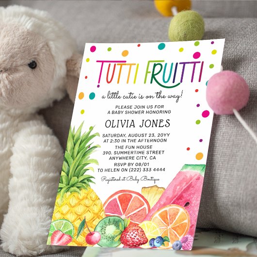 Cute Summer Fruit Tutti Fruitti Baby shower Kaart