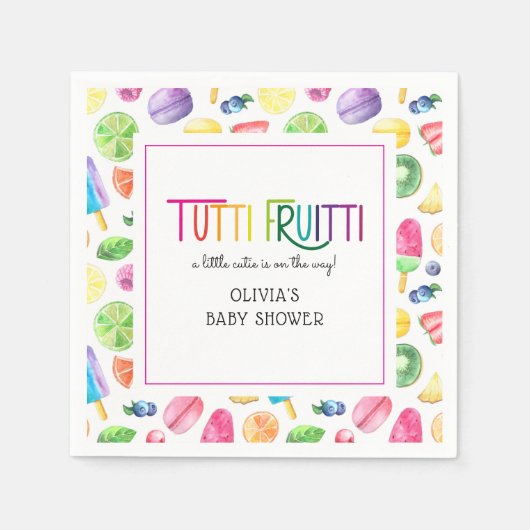 Cute Summer Fruit Tutti Fruitti Baby shower Servet (Voorkant)
