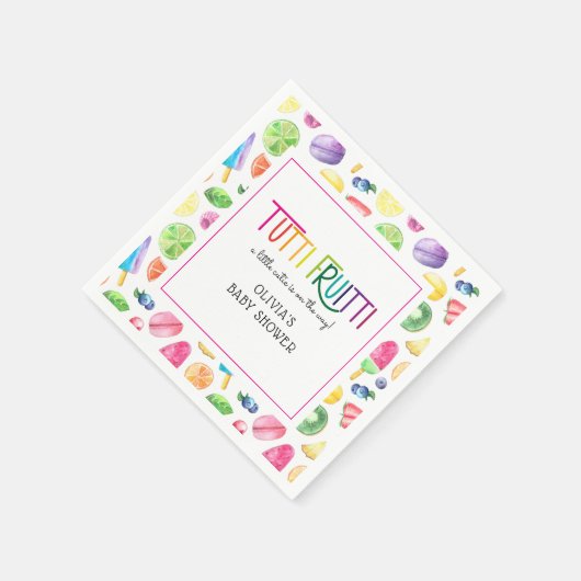 Cute Summer Fruit Tutti Fruitti Baby shower Servet (Hoek)