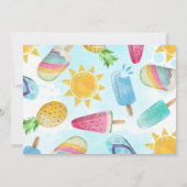 Cute Summer Fun in Sun Birthday Pool Party Kaart (Achterkant)