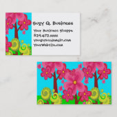 Cute Summer Fun Roze Bomen Visitekaartjes (Voorkant / Achterkant)