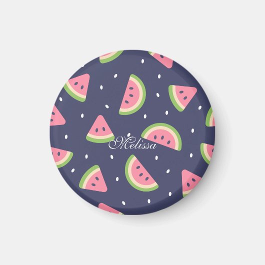 Cute Summer Green Pink Watermeloen Fruitstukken Magneet (Voorkant)