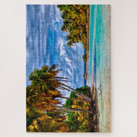Cute  Summer Hawaiian Beach Waterverf Art Legpuzzel (Verticaal)