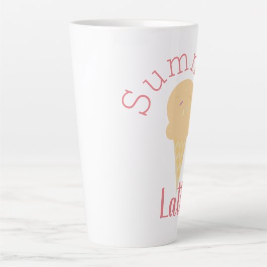 Cute Summer Ice Cream Cone en Sprinkles Latte Mok (Voorkant)
