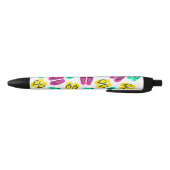 Cute Summer Neon Teenslippers Pattern Zwarte Inkt Pen (Bodem)