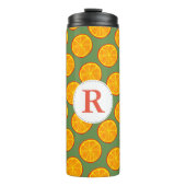 Cute Summer Oranje Slices Monogram Thermosbeker (Voorkant)