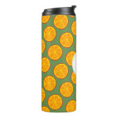 Cute Summer Oranje Slices Monogram Thermosbeker (Gedraaid links)