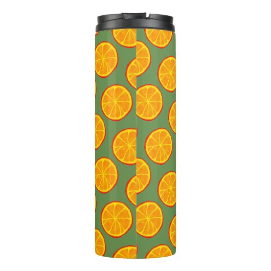 Cute Summer Oranje Slices Monogram Thermosbeker (Achterkant)