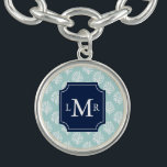 Cute Summer Pattern en Blue Monogram Personalized Armband<br><div class="desc">.</div>