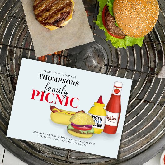 Cute Summer Picnic BBQ Fun QR Code Social Media Kaart