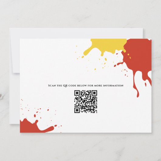 Cute Summer Picnic BBQ Fun Whimsical QR Code Kaart (Achterkant)