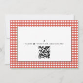 Cute Summer Picnic Gingham QR Code Social Media Kaart (Achterkant)