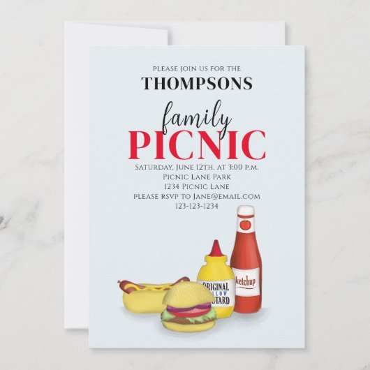 Cute Summer Picnic Trendy Cookout QR-code Kaart (Voorkant)