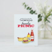 Cute Summer Picnic Trendy Cookout Whimsical Briefkaart (Staand voorkant)
