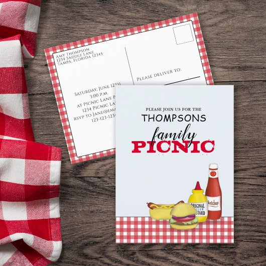 Cute Summer Picnic Trendy Cookout Whimsical Briefkaart