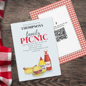 Cute Summer Picnic Trendy QR Code Social Media Kaart