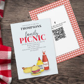 Cute Summer Picnic Trendy QR Code Social Media Kaart