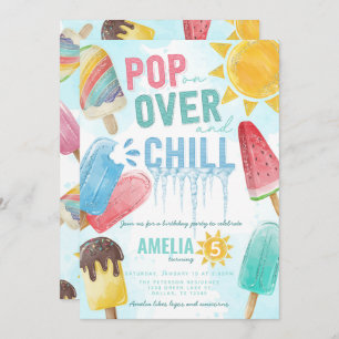Cute Summer Popsial Pop over Chill Birthday Party Kaart