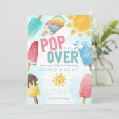 Cute Summer Popsicle Pop over Baby shower Kaart (Staand voorkant)