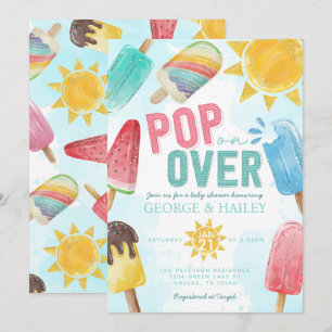 Cute Summer Popsicle Pop over Baby shower Kaart