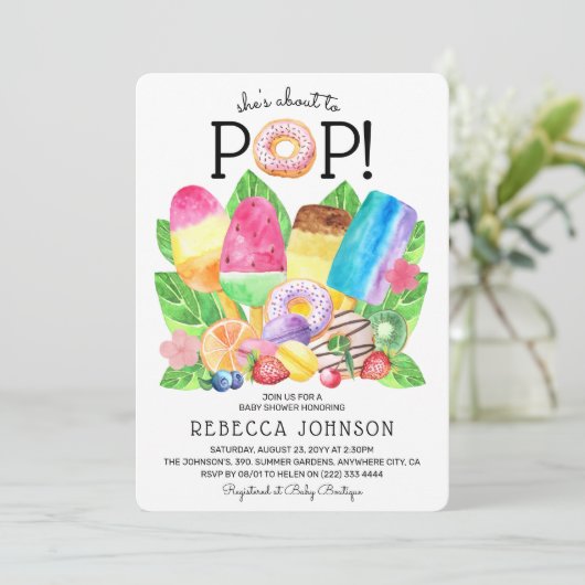 Cute Summer Popsicle & Sweet Trees Baby shower Kaart (Staand voorkant)