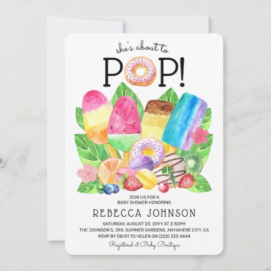 Cute Summer Popsicle & Sweet Trees Baby shower Kaart (Voorkant)
