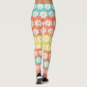 Cute Summer Retro Daisy Flowers Mode Leggings (Achterkant)