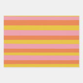Cute Summer Stripes in Pink Yellow Oranje Inpakpapier Vel (Voorkant 3)